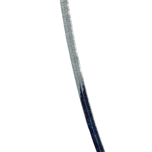 Silver Tone Herringbone Necklace (5469) - Picture 3 of 9